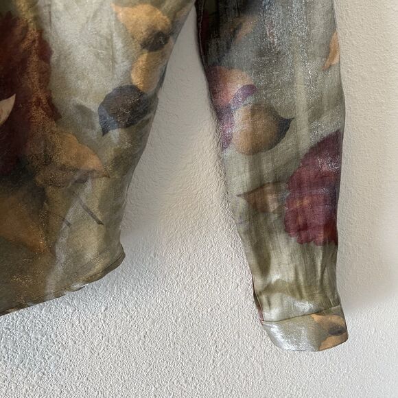 Vintage Jonathan Martin Top Womens XS/S Satiny Button Up Fairy Romantic 90's Y2K - Picture 10 of 16